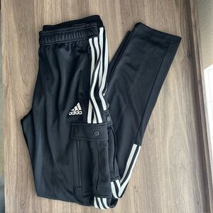 NEW Adidas Black Pants with White Stripes Boys XL